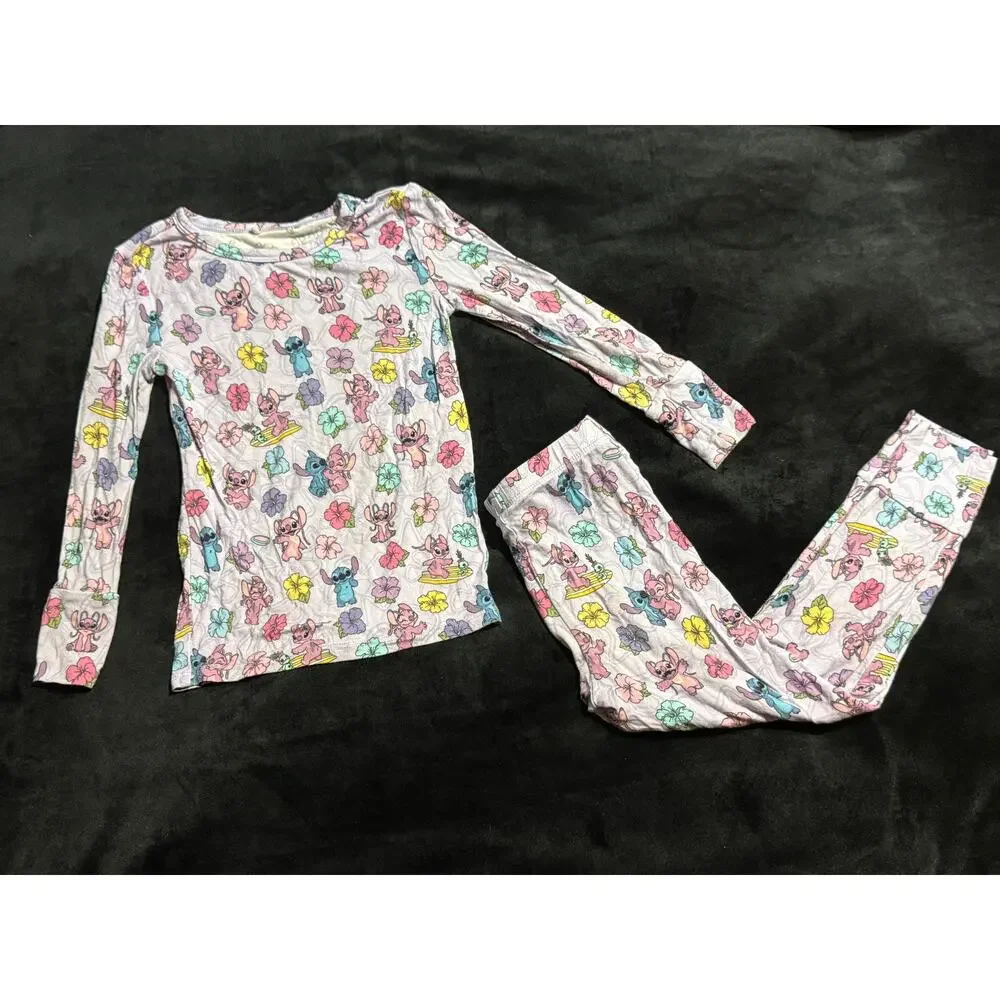 Disney x Posh Peanut Lilo STITCH + ANGEL 2-Piece Bamboo Pajamas 3T-4T